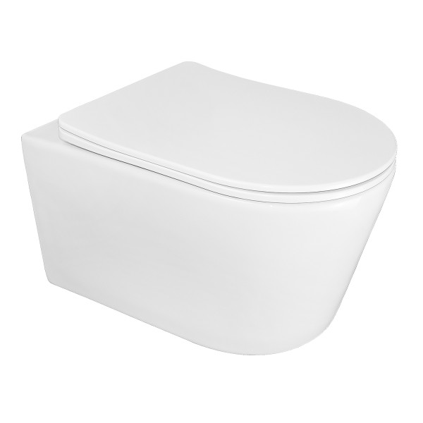 Унитаз подвесной Azario Ollin 360x535x371 с сиденьем с микролифтом белый (AZ-0513R)