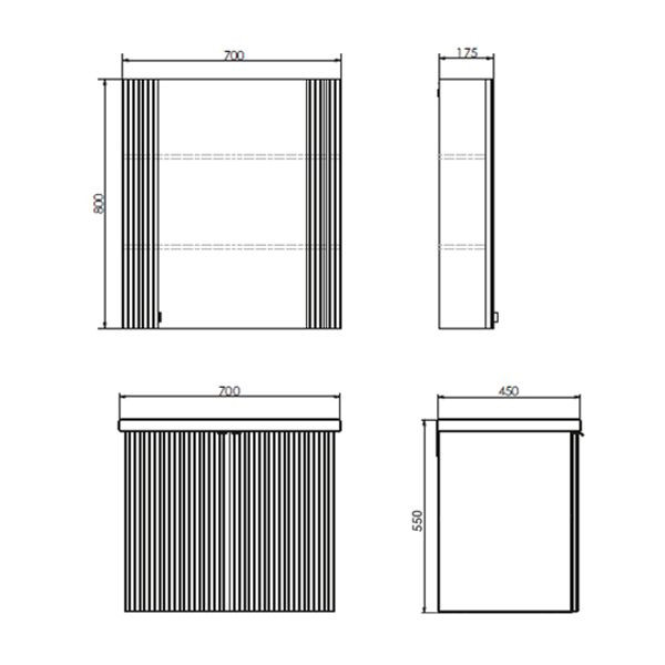 Тумба подвесная Comforty Лима 700x550x450 антрацит матовый с раковиной (00-00001456)