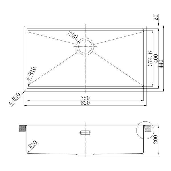 Мойка для кухни врезная Lemark Tabaga 820 820x440 черный матовый (9932136)