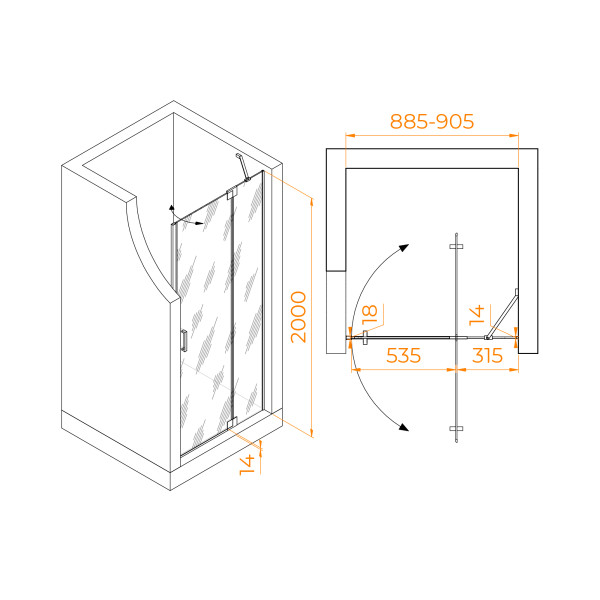 Душевая дверь RGW Hotel 90x200 стекло прозрачное, профиль хром (350601409-11) Душевая дверь RGW Hotel 90x200 стекло прозрачное, профиль хром (350601409-11)