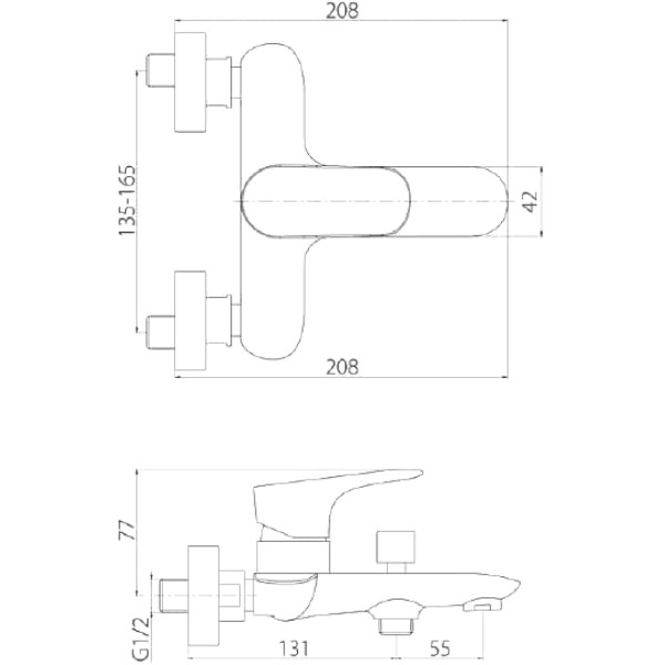 Смеситель для ванны и душа Damixa Palace Grand (461000000)