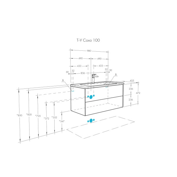 Тумба-умывальник Aquaton Сохо 100 Слэйт Галька серая/1WH501627 РаковинаЭлина 100 (1A2582K1AJ9A0)