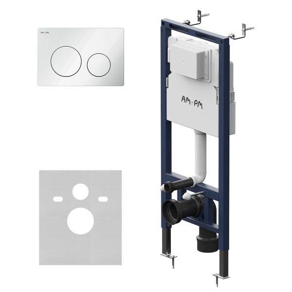 Инсталляция для подвесного унитаза AM.PM MasterFit с клавишей L, бел глянц (I012713.0101)