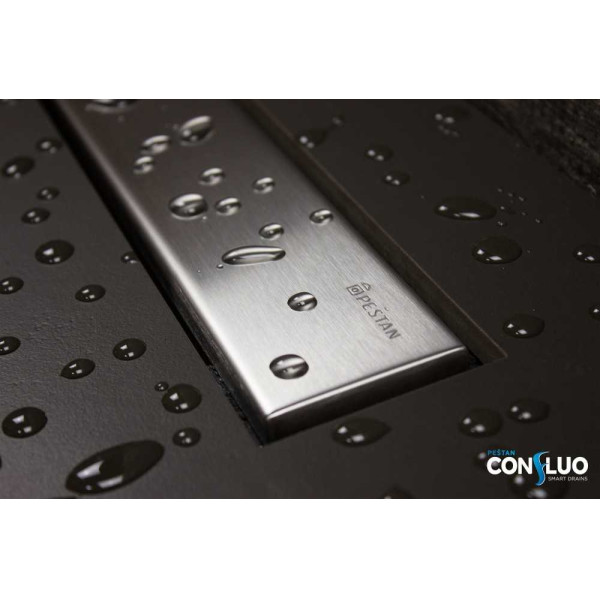 Душевой лоток Pestan Confluo Frameless Line 650 хром матовый/полая под плитку, без рамки (13701231)