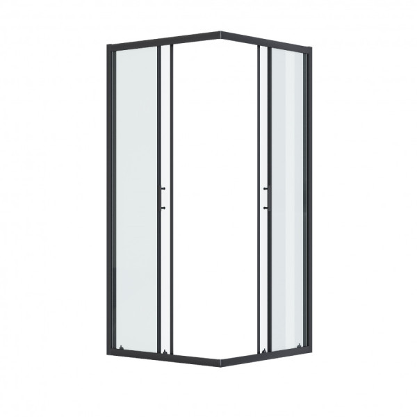 Душевой уголок Santek Вэлия 80x80x195 стекло (прозрачное, профиль черный (1WH501788)