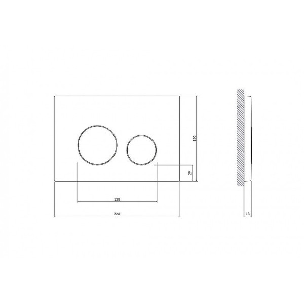 Клавиша смывная Сersanit Twins для LINK PRO/VECTOR/LINK/HI-TEC пластик белый матовый (63535)