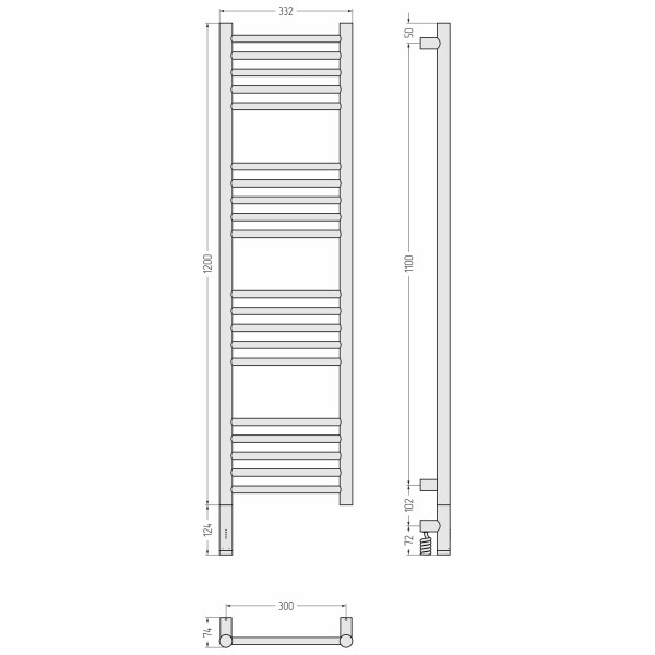 Полотенцесушитель электрический Сунержа Богема 3.1 1200х300 МЭМ провод слева (00-6004-1230) Полотенцесушитель электрический Сунержа Богема 3.1 1200х300 МЭМ провод слева (00-6004-1230)
