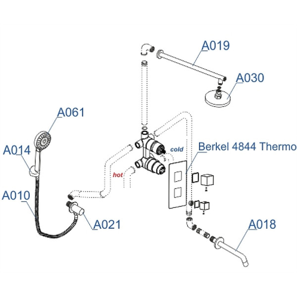 Душевая система WasserKRAFT хром (A174819 Thermo)