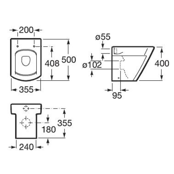 Унитаз напольный Roca Hall 500х355х400 (347627000) Унитаз напольный Roca Hall 500х355х400 (347627000)