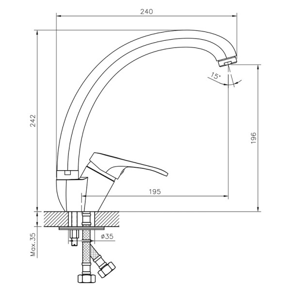 Смеситель для кухни Decoroom DR21 хром (DR21021)