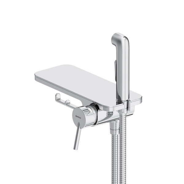 Смеситель для душа Damixa Jupiter монтируемый в стену с гиг. душем и полкой, хром (773500001) Смеситель для душа Damixa Jupiter монтируемый в стену с гиг. душем и полкой, хром (773500001)