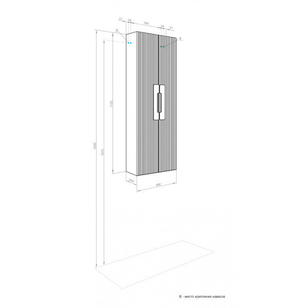 Пенал подвесной Aquaton Ар-Деко 400x220x1100 серый кобальт (1.A284.7.03D.D8D.0) Пенал подвесной Aquaton Ар-Деко 400x220x1100 серый кобальт (1.A284.7.03D.D8D.0)