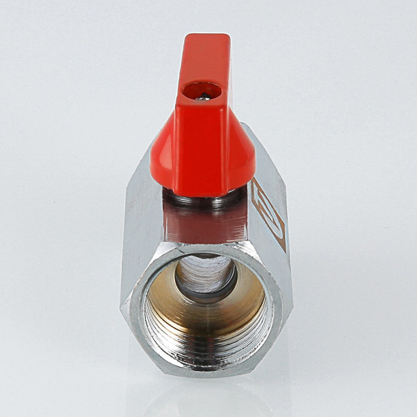 Кран 1/2" ВВ шаровый Valtec MINI (красная ручка) VT.330.N.04