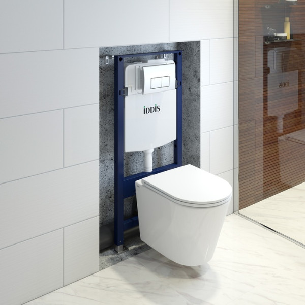 Комплект инсталляция с унитазом Iddis с клавишей смыва хром (BASC010i73)