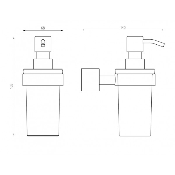Диспенсер с держателем Abber Osten 316 оружейная сталь брашированная (AA185A9BGG)