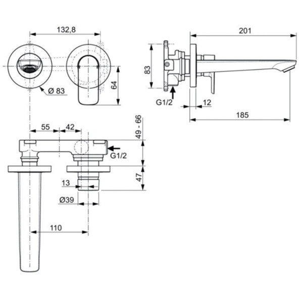 Смеситель для раковины Ideal Standard Connect Air хром (A7029AA)