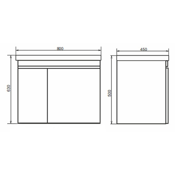 Тумба подвесная с раковиной Comforty Осло 800x450x630 дуб светлый (00-00000836)