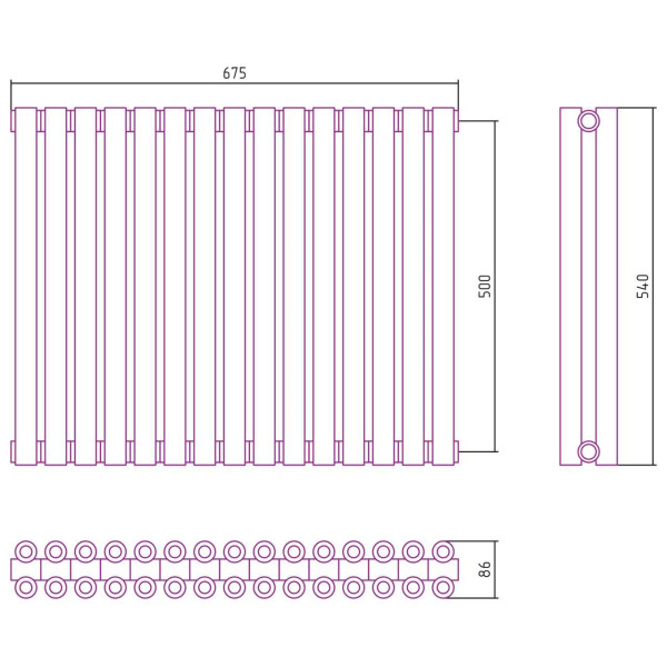 Дизайн-радиатор Сунержа Эстет-00 500*675 15 секций хром (00-0332-5015)