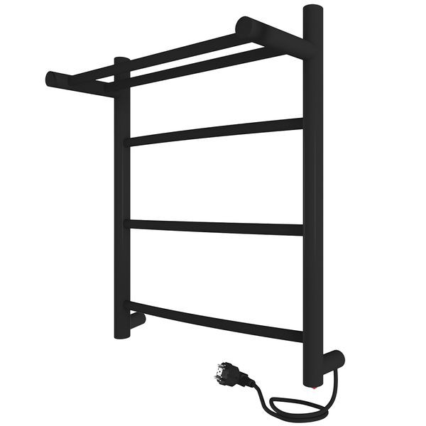 Полотенцесушитель электрический INDIGO ARC с полкой 425*500 черный муар, с полочкой (LCAE50-40BRPR)