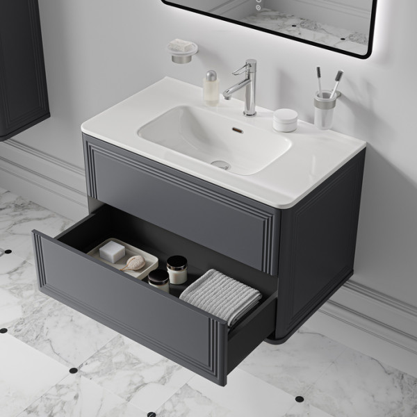 Тумба подвесная Iddis Oxford Neo 80 см темно-серый подходит умыв. 0108000i28 9 (OXN80D0i95)