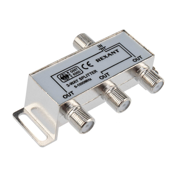 ТВ-делитель Rexant 1-3 (F разъем 5-1000 МГц) (05-6002) ТВ-делитель Rexant 1-3 (F разъем 5-1000 МГц) (05-6002)