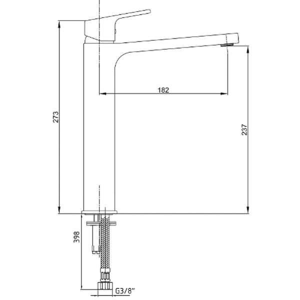 Смеситель для раковины E.C.A. Tiera черный (102188002C1EX)