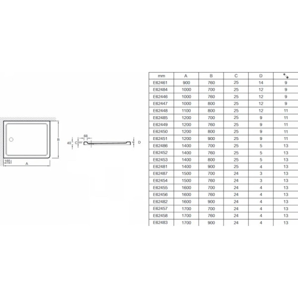Душевой поддон Jacob Delafon Flight 100x80 белый (E62447-00)
