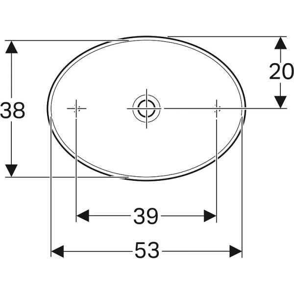 Раковина встраиваемая Geberit VariForm 55x40 без отверстием под смеситель, без отверстием перелива, белая (500.771.01.2)