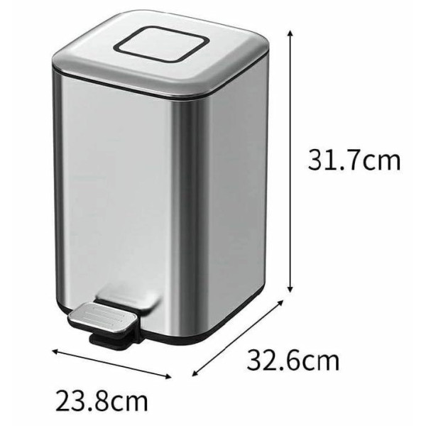 Ведро для мусора Boheme Q 23,8x32,6x31,7 черный (10948-GM)