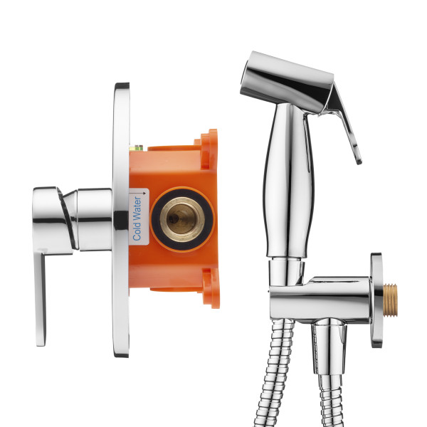 Смеситель с гигиеническим душем Swedbe Platta встраиваемый хром (5524)