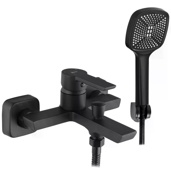 Смеситель для раковины Rea Argus с душевым комплектом черный матовый (REA-B6407) Смеситель для раковины Rea Argus с душевым комплектом черный матовый (REA-B6407)