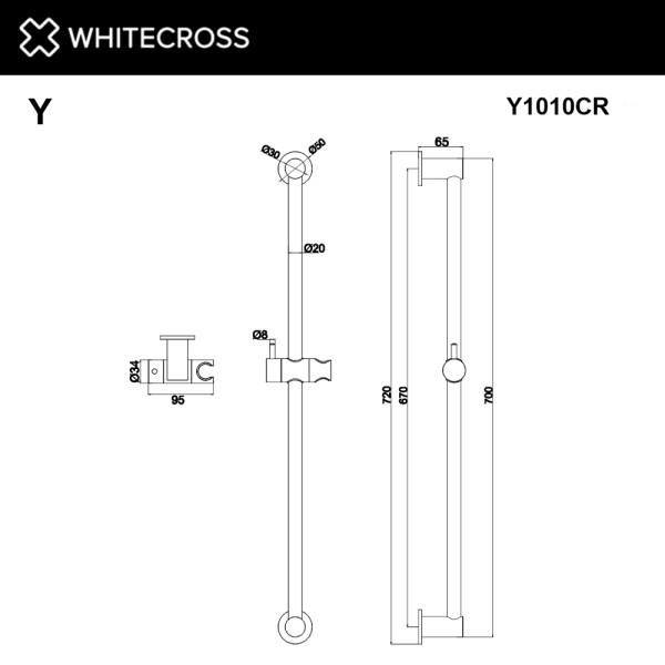 Штанга для душа Whitecross хром (Y1010CR)