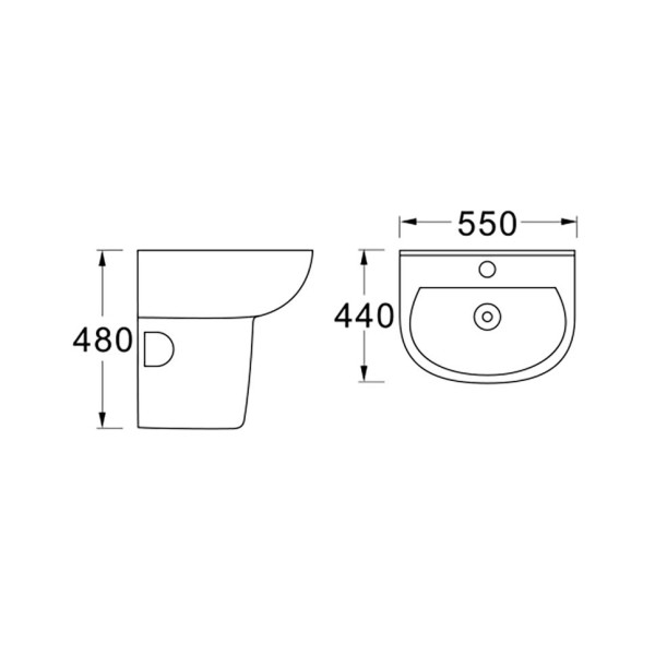 Полупьедестал Aquatek 30x24x34 белый (AQ5421-00)