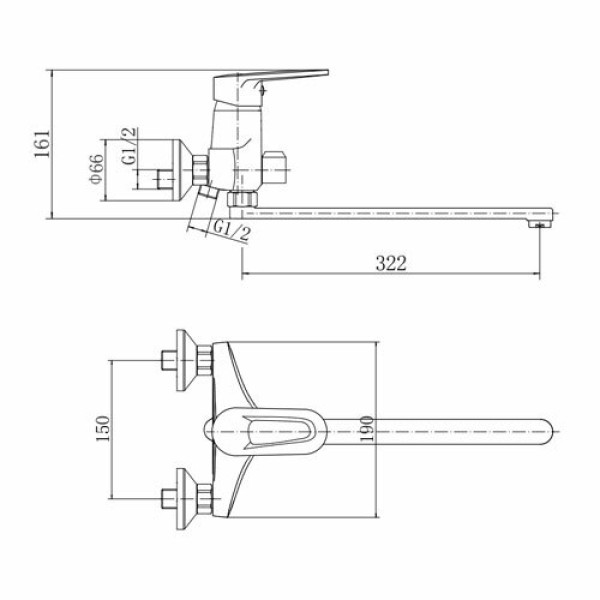 Смеситель для ванны и душа Fashun хром (A2268) Смеситель для ванны и душа Fashun хром (A2268)