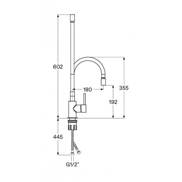 Смеситель для кухни Santek Тесио с гибким изливом хром (WH5A44012C001)