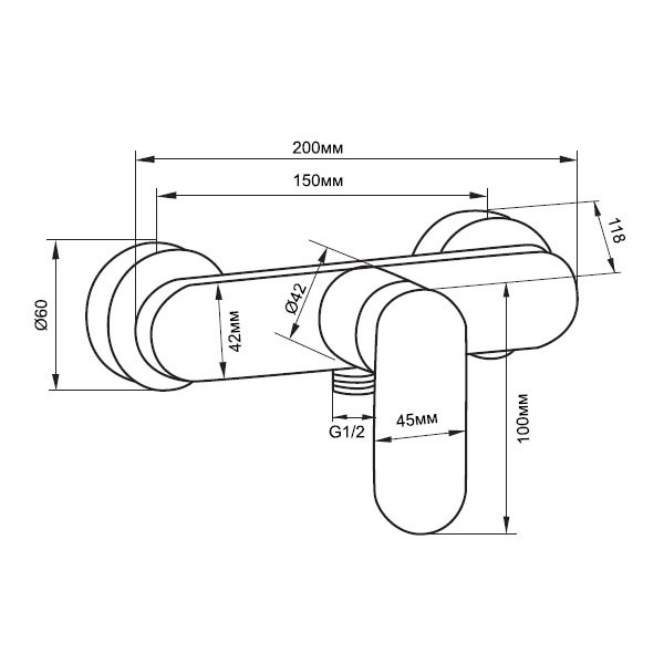 Смеситель для душа Aquanet Stark FF35273-4 (00189344)