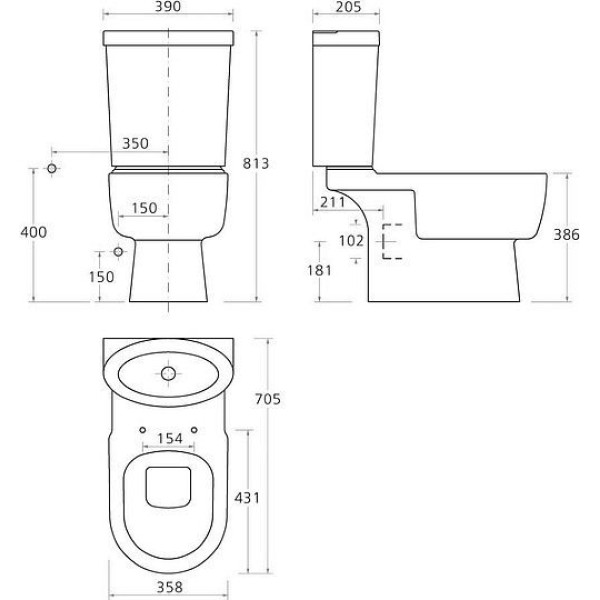 Бачок для унитаза Creavit Favori черный (FR410.40000)