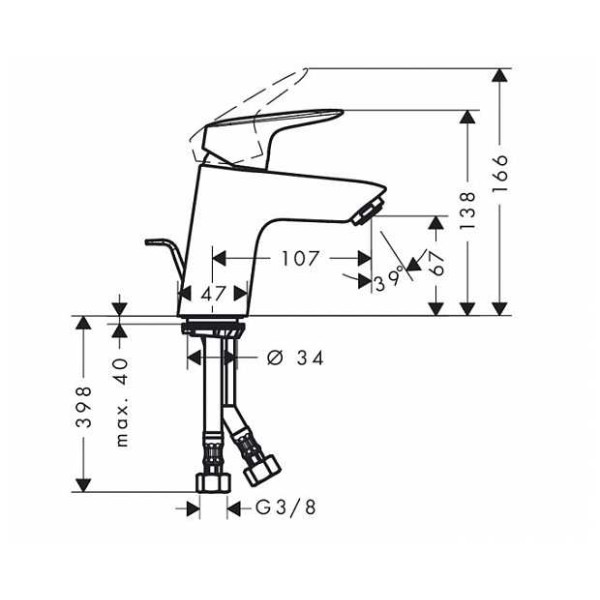 Смеситель для раковины Hansgrohe Logis (71071000)