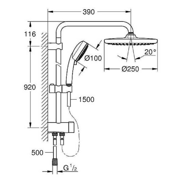 Душевой гарнитур Grohe New Tempesta Cosmopolitan System хром (26675000) Душевой гарнитур Grohe New Tempesta Cosmopolitan System хром (26675000)