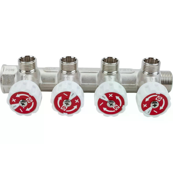 Коллектор 4 отв. регулируемый 3/4"x1/2" Н Valtec (VTc.570.N.0504) Коллектор 4 отв. регулируемый 3/4"x1/2" Н Valtec (VTc.570.N.0504)