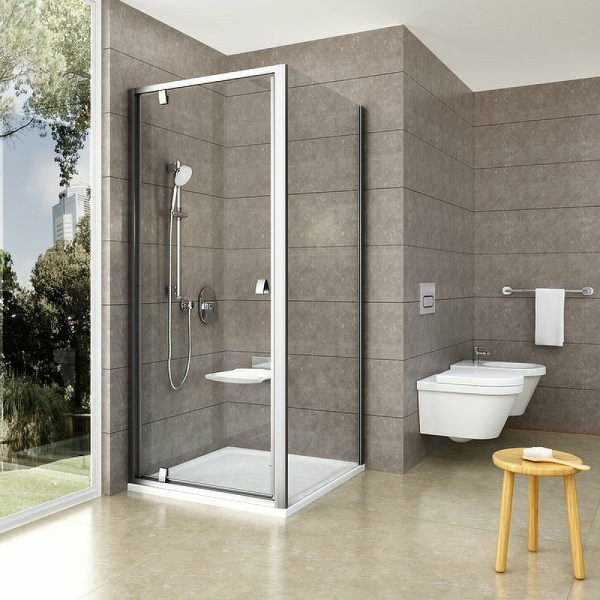 Душевое ограждение Ravak Pivot 80x190 стекло прозрачное, профиль хром (90G40C0Z1)