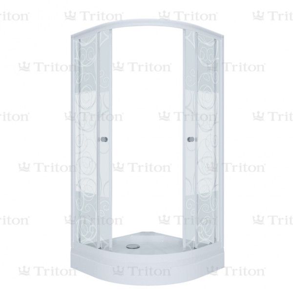 Душевой уголок Triton 90*90 А стекло узоры, профиль белый (DK70_2)