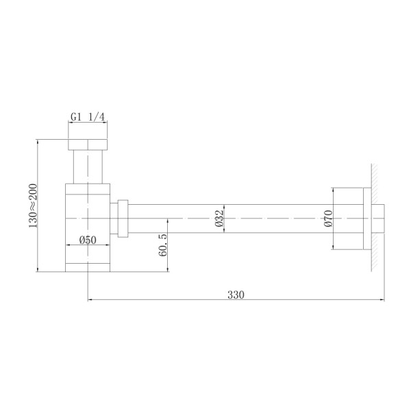 Сифон для раковины Abber 70x200 белый матовый (AF0030W)