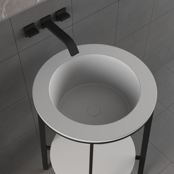 Раковина с консолью Аbber Bequem 50x50x85 белая (AC2130)