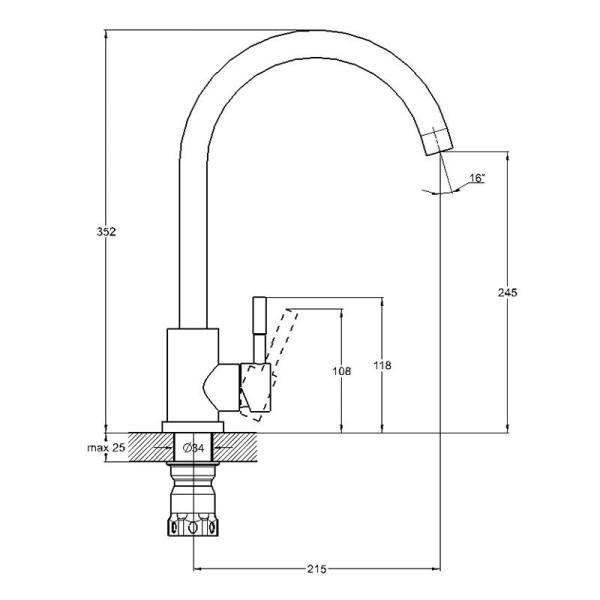 Смеситель для кухни G.lauf хром (EZA4-D090)