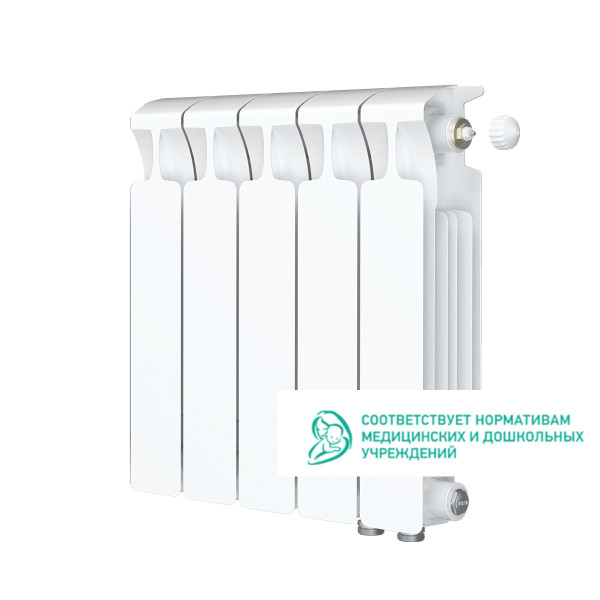 Радиатор биметаллический Rifar Monolit Ventil R 300 (5 секции, НП прав подкл. 50 мм.) (RM30005VR) Радиатор биметаллический Rifar Monolit Ventil R 300 (5 секции, НП прав подкл. 50 мм.) (RM30005VR)