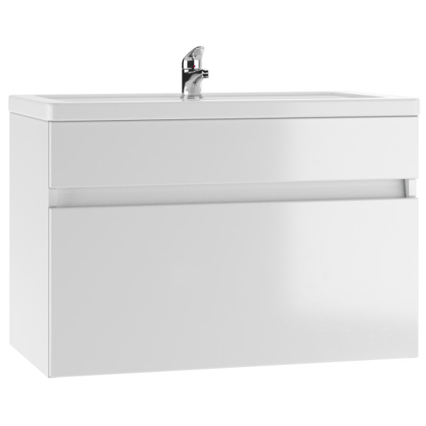 Тумба подвесная под умывальник Maria 80 Классик с одним ящиком В1 Айсберг Домино (DA3011T)