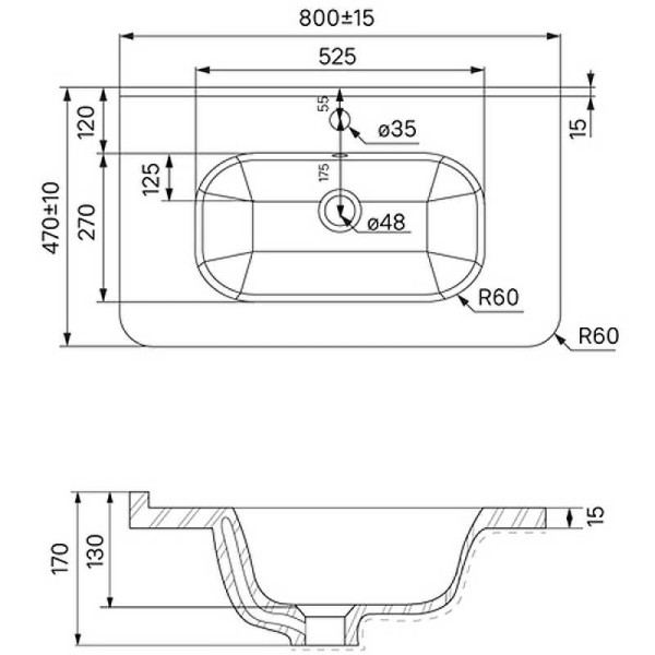 Раковина полувстаиваемая Iddis 80 белая (0108000i28)