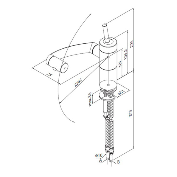 Cмеситель для кухни Damixa ARC поворотный излив 236 мм черный (290007364) Cмеситель для кухни Damixa ARC поворотный излив 236 мм черный (290007364)