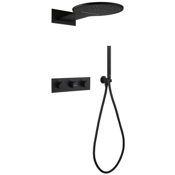 Душевая система Abber Wasser Kreis  черный матовый (AF8151B)